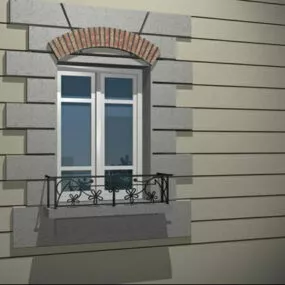 Antique Aluminum Window 3d model