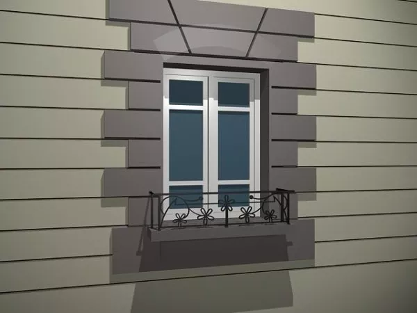 Aluminum Frame Window With Balcony 3d model Aluminum Frame Window With Balcony 3d model