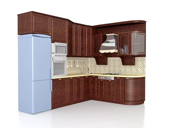 Grey Refrigerator One Door 3d model
