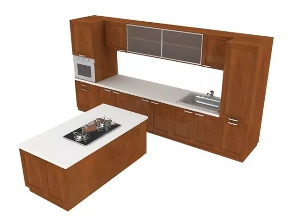 American Kitchen Design Open Style 3d model American Kitchen Design Open Style 3d model