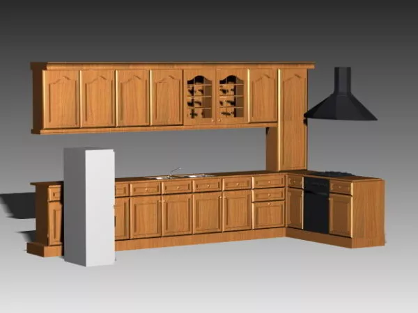 American Midcentury Kitchen Design 3d model American Midcentury Kitchen Design 3d model