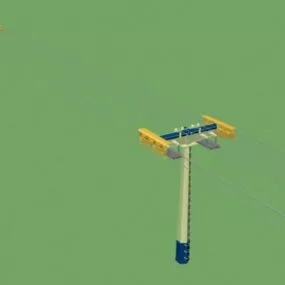 Amusement Park Outdoor Cable Car 3d model