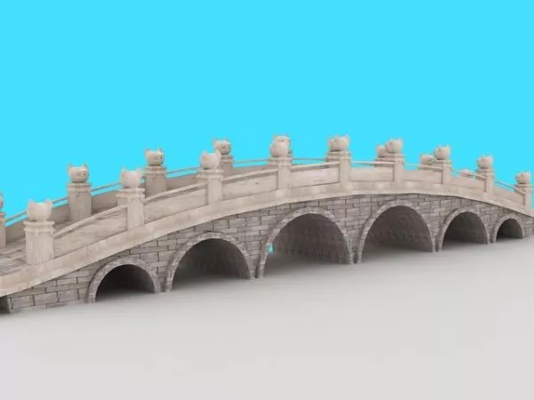 Stone Bridge On Snow Mountain 3d model