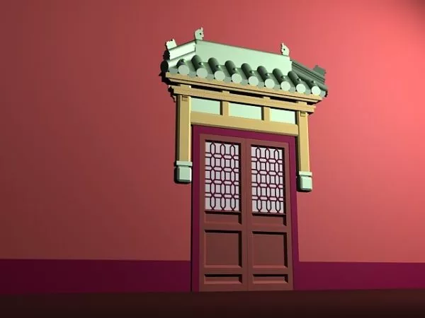 Ancient Style Chinese Door Decoration 3d model Ancient Style Chinese Door Decoration 3d model