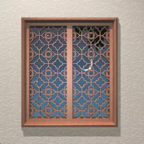 Vintage Chinese Latticework Window 3d model