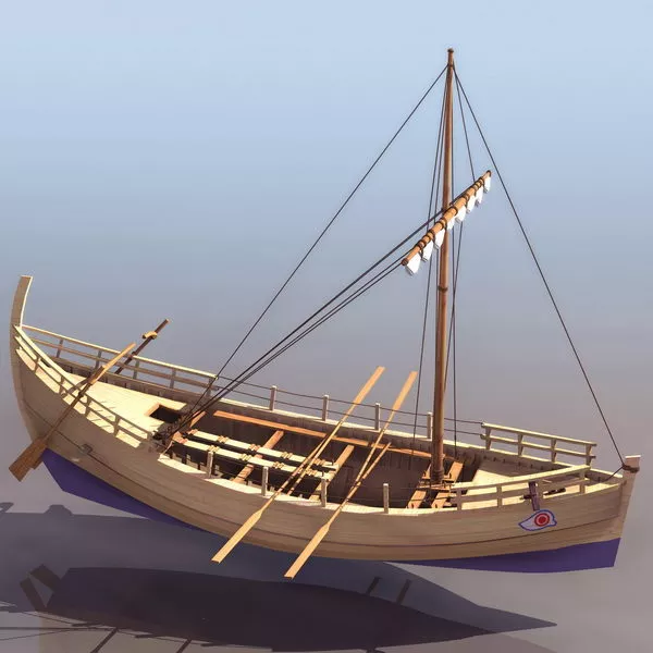 Medieval Row Boat 3d model