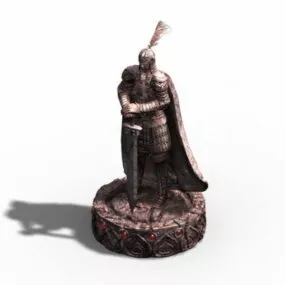 Ancient Bronze Warrior Statue 3d model