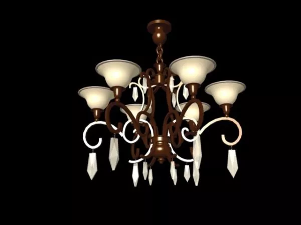 Vintage Amber Glass Chandelier 3d model Vintage Amber Glass Chandelier 3d model