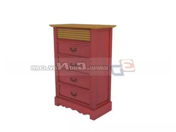 Antique Wood Drawers Side Cabinet 3d model Antique Wood Drawers Side Cabinet 3d model