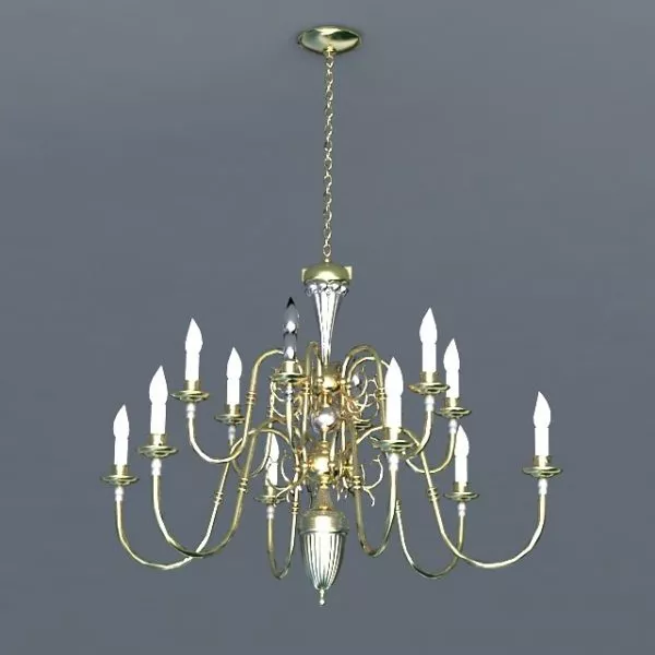 Living Room Antique Brass Chandelier 3d model Living Room Antique Brass Chandelier 3d model
