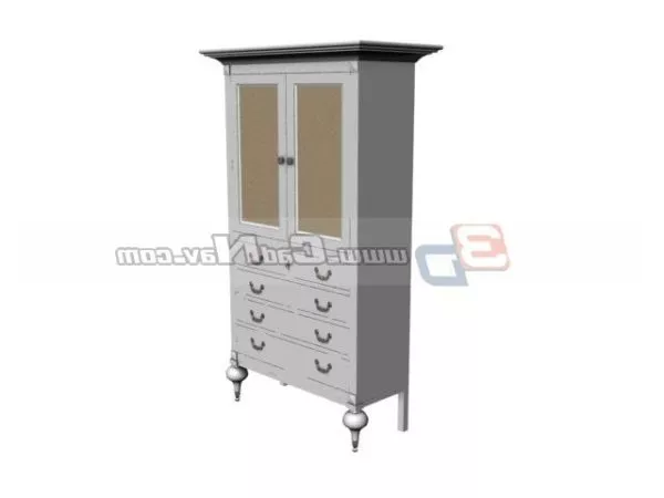 Antique Wood Wall Cabinets 3d model Antique Wood Wall Cabinets 3d model