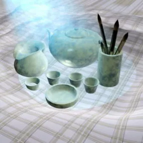 Antique Chinese Tea Sets 3d model
