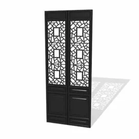 Chinese Antique Door Wooden Panel 3d model