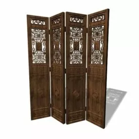 Japanese Wood Screen Room Dividers 3d model