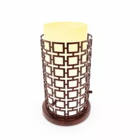 Chinese Antique Wooden Table Lamp 3d model