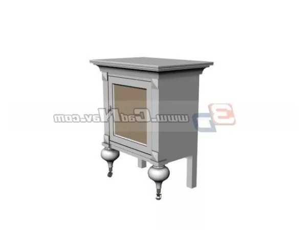 Antique Wood Corner Cabinet 3d model Antique Wood Corner Cabinet 3d model