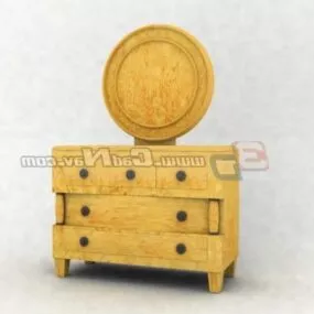 Antique Wooden Bedroom Dressing Table 3d model