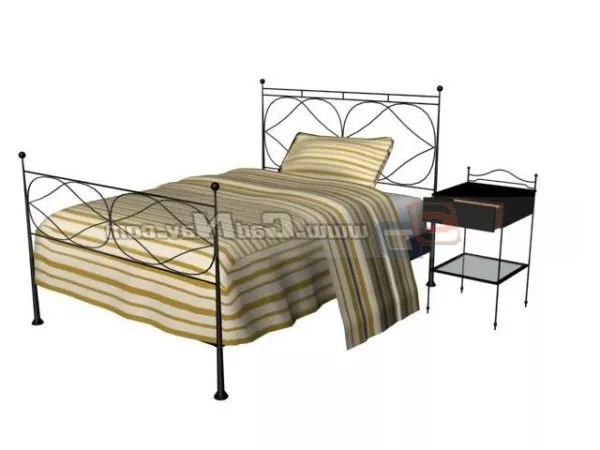 Modern Nightstand White Mdf 3d model