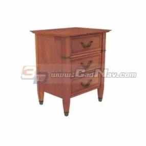 Antique Wooden Small Corner Cabinet 3d model