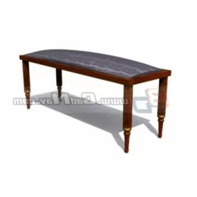 Antique Wooden Bench Furniture 3d model