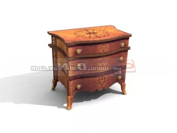 Home Antique Wood Bedside Table 3d model Home Antique Wood Bedside Table 3d model