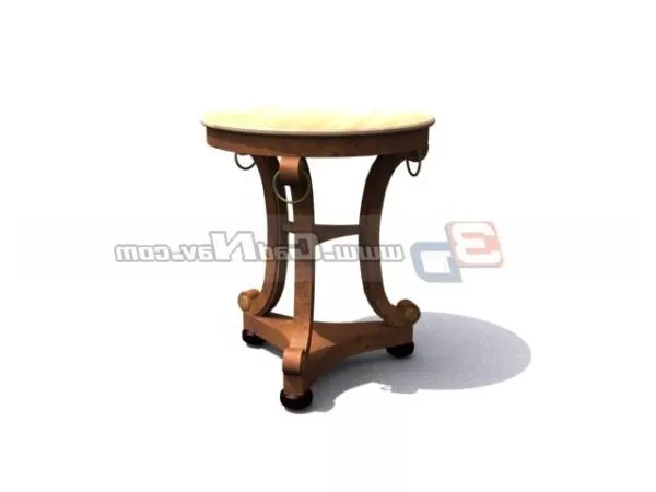 Antique Wooden Round Side Table 3d model Antique Wooden Round Side Table 3d model
