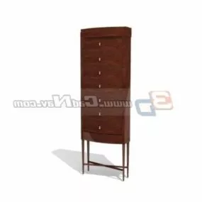 Western Antique Wooden Wardrobe 3d model