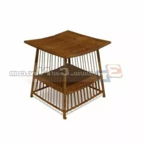 Antique Wooden Stools Furniture 3d model