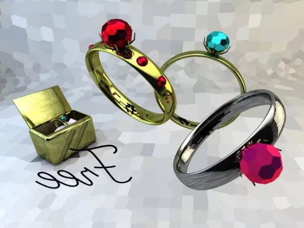 Jewelry Antique Gem Rings 3d model Jewelry Antique Gem Rings 3d model
