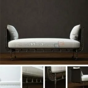 Antique Chaise Lounge Furniture 3d model