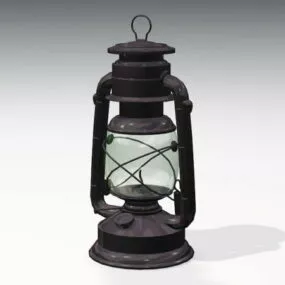 Old Antique Oil Lamp 3d model