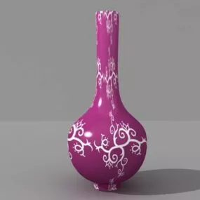 Antique Pair Pink Vase Decoration 3d model