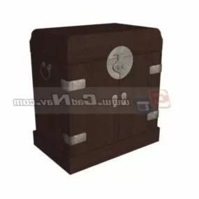 Antique Metal Safe Cabinet 3d model
