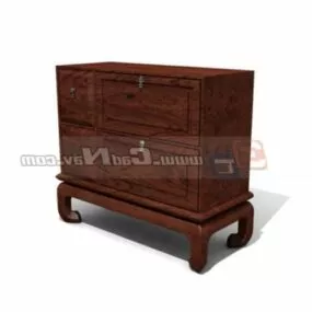 Antique Wood Storage Locker 3d model