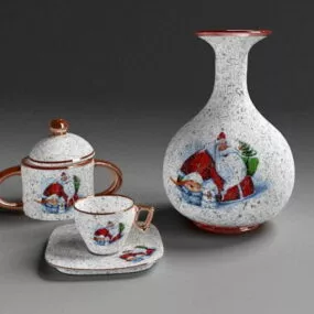 Kitchen Antique Tea Set 3d model