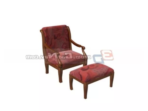 Blanket Wrinkle On Ottoman 3d model