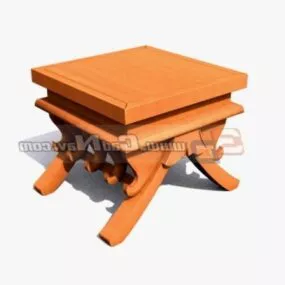 Antique Furniture Wooden Tea Table 3d model
