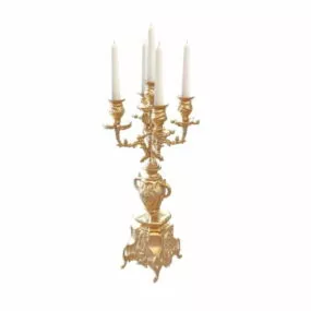Antique Brass Candelabras Decoration 3d model