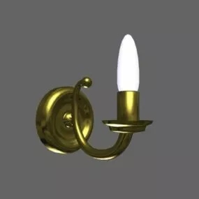 Antique Wall Light With Brass Candle 3d model
