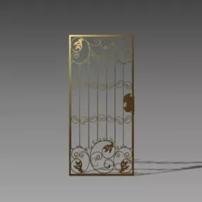 Brass Garden Gates Vintage Style 3d model