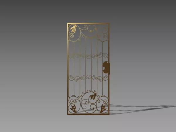 Chinese House Entrance With Pergola 3d model