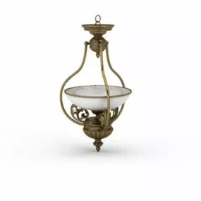 Hotel Antique Brass Pendant Light 3d model