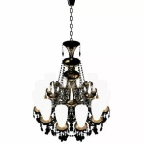 Antique Style Bronze Home Chandelier 3d model