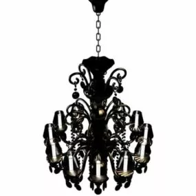 Classic Bronze Chandelier With Candles 3d model