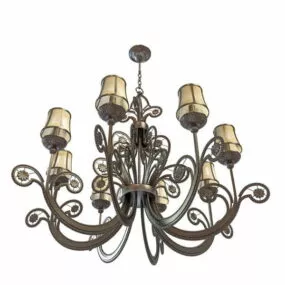 Classic House Antique Bronze Chandelier 3d model