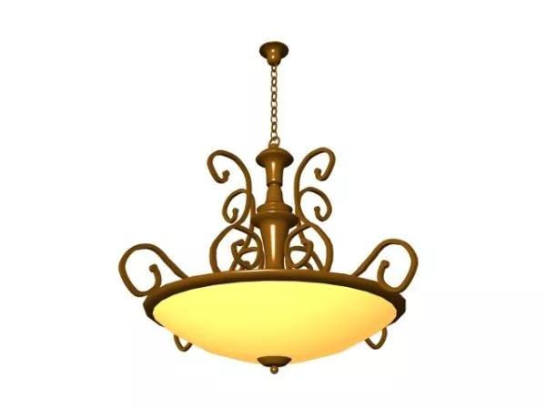 Vintage Bronze Ceiling Pendant Lamp 3d model Vintage Bronze Ceiling Pendant Lamp 3d model
