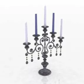 Antique Iron Candelabrum 3d model