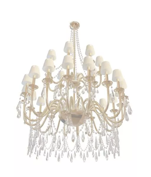 Antique Chandelier Decoration With Shades 3d model Antique Chandelier Decoration With Shades 3d model
