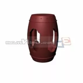 Antique Wood Chinese Garden Stools 3d model