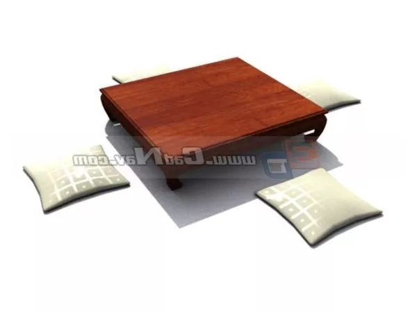 Wooden Chinese Kang Table 3d model Wooden Chinese Kang Table 3d model